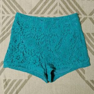 High Waisted Lace Shorts